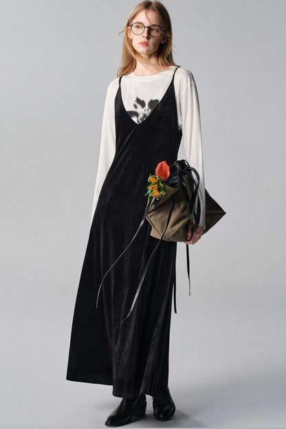 Mountains And Seas Velvet Slip Dress