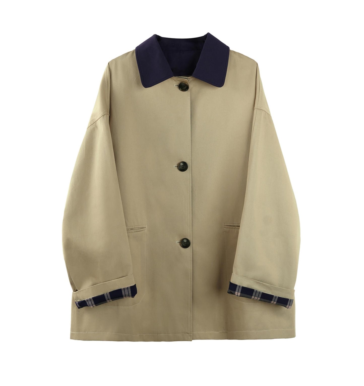 Autumn Contrast Trench Coat