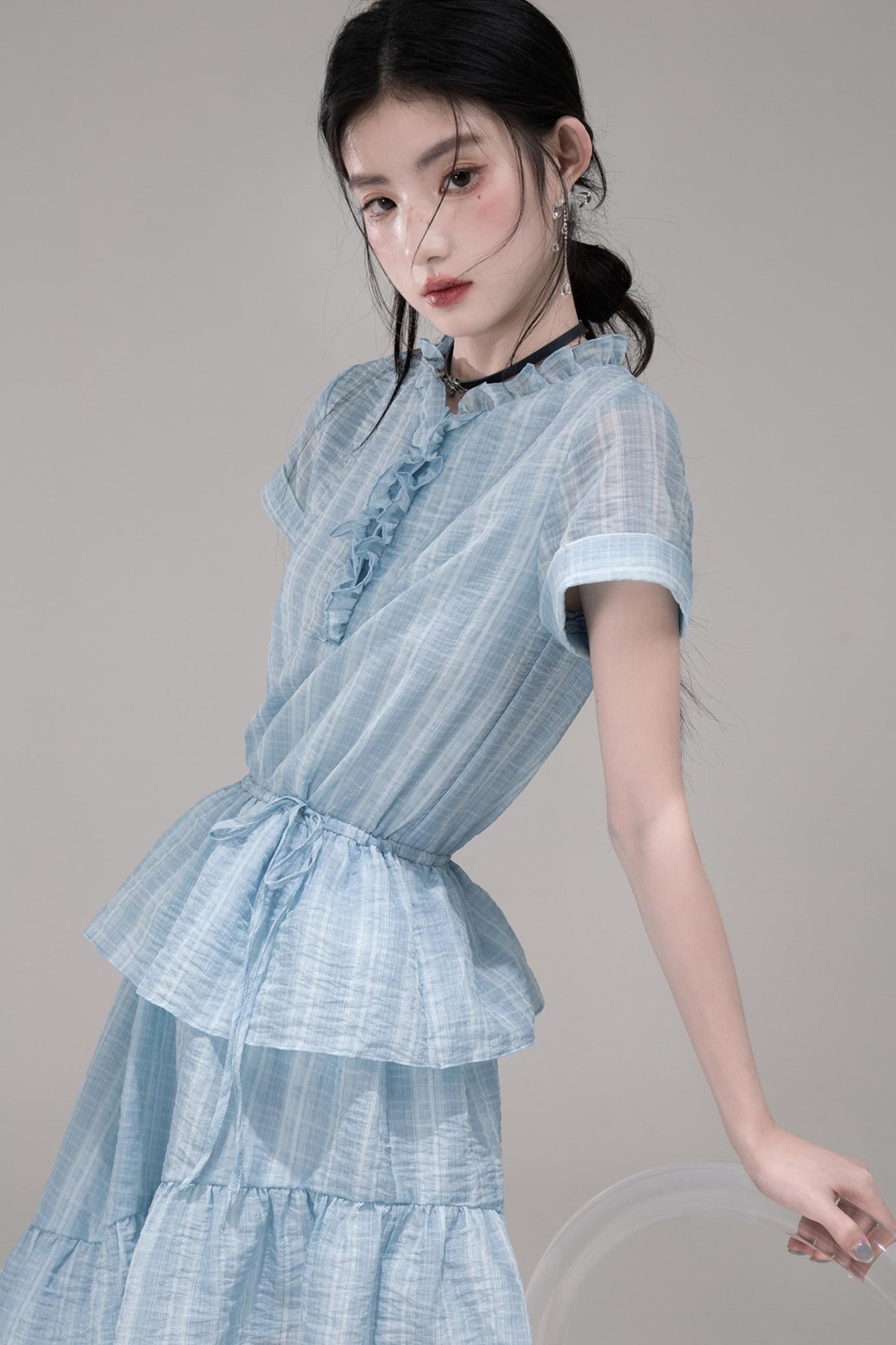 Asymmetric Ruffle A-Line Dress