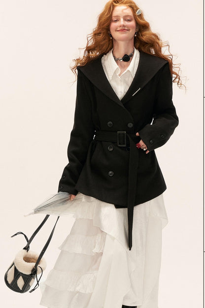 College Style Woolen Coat