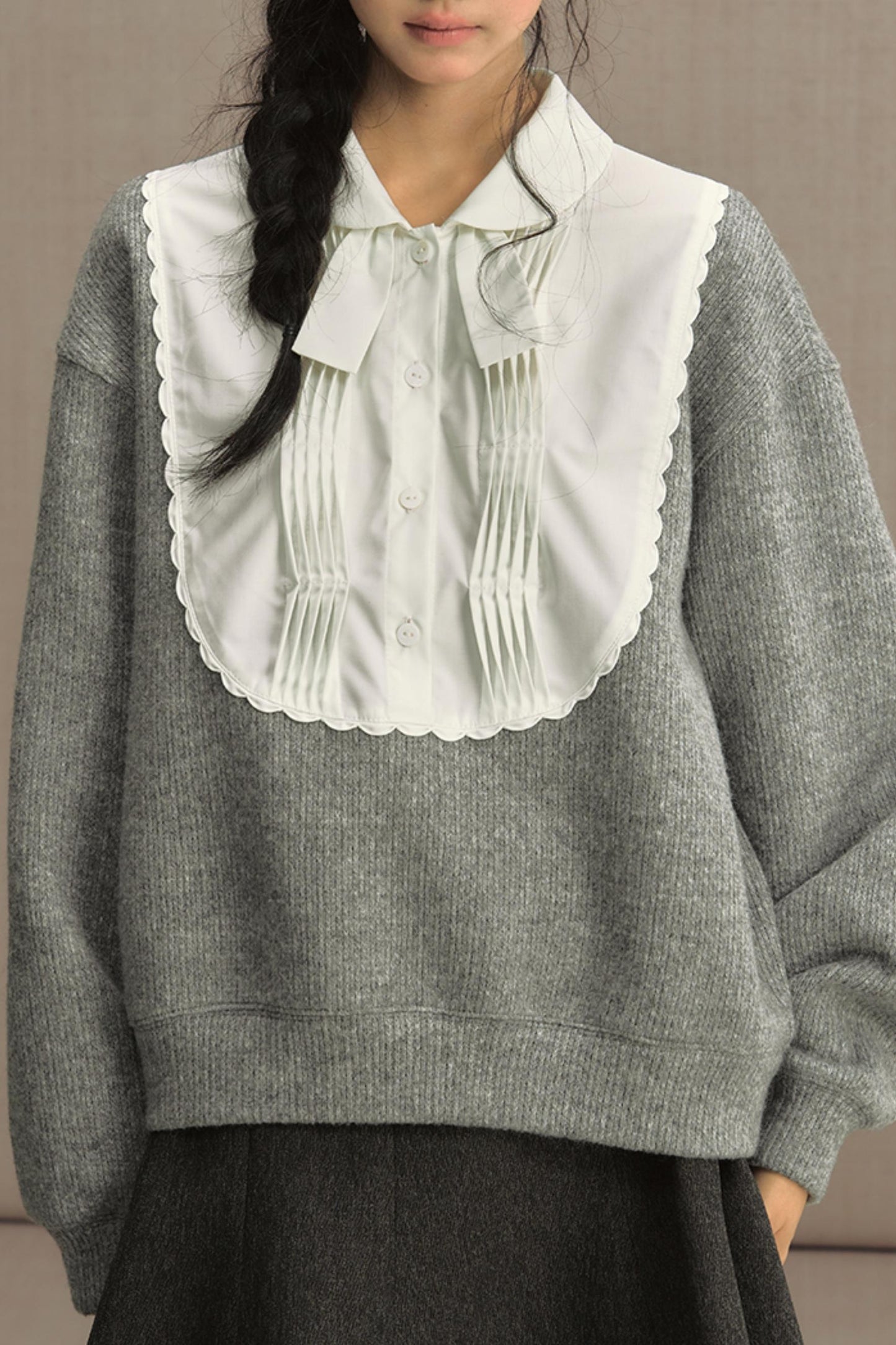 Fake Two-Piece Doll Collar Sweatshirt