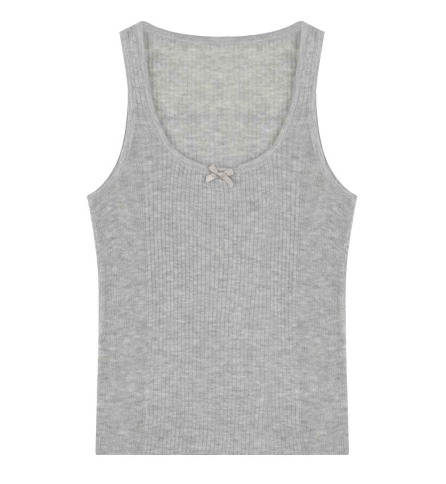 Bow Knit Vest With T-Shirt Set-Up