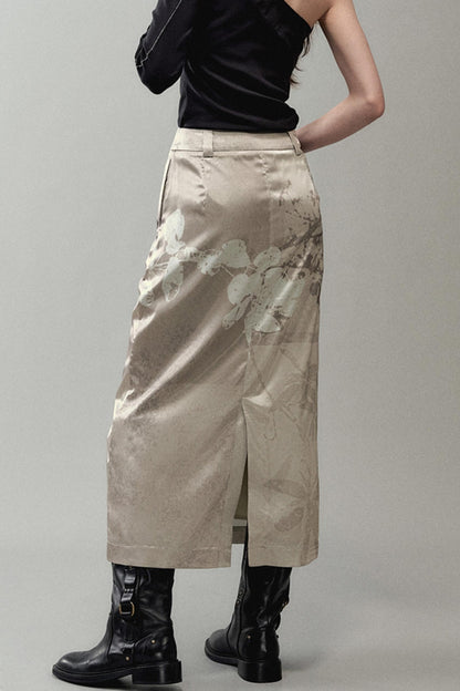 National Style Shadow Print Skirt