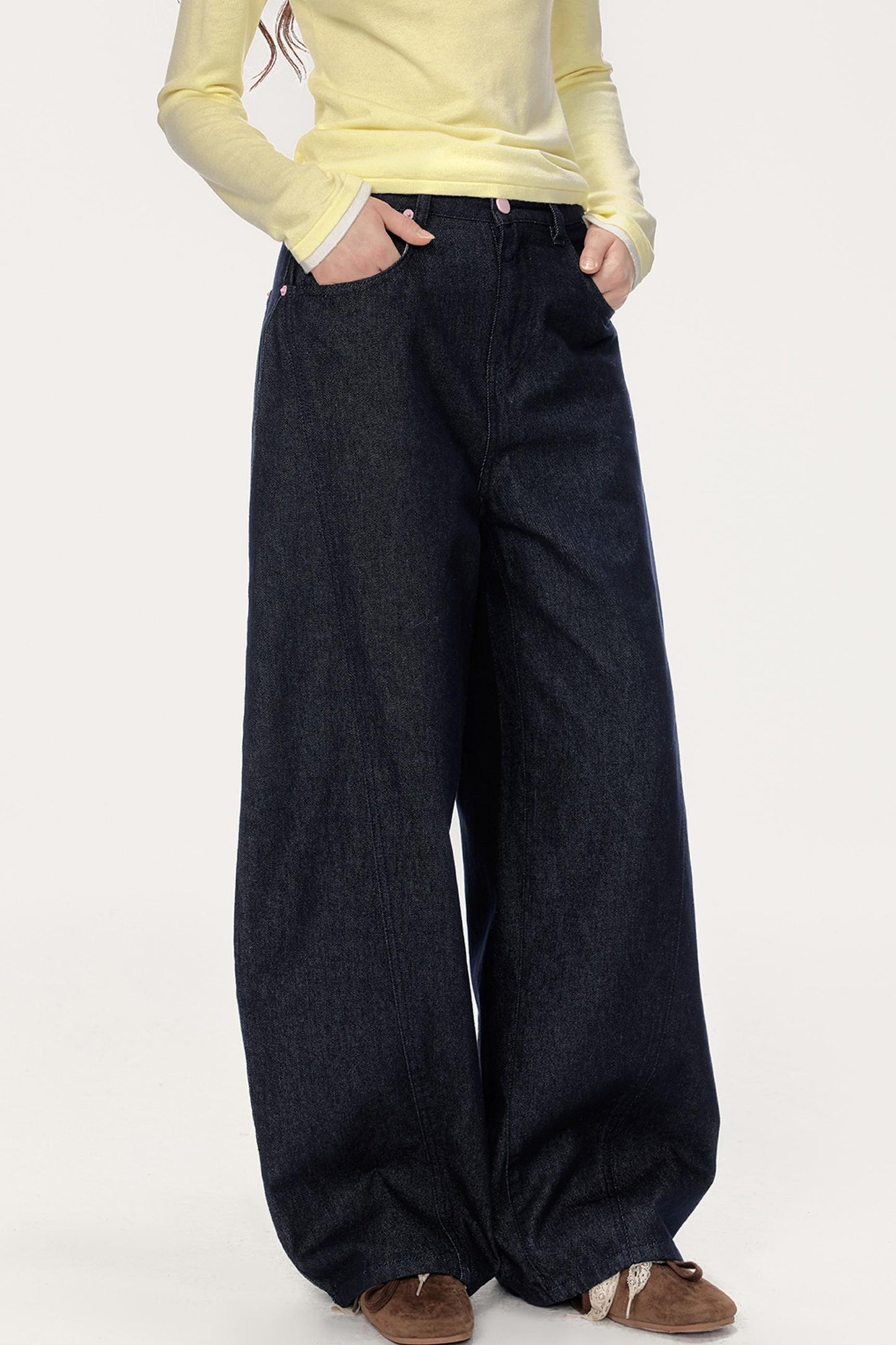Vintage Embroidered Wide-Leg Jeans