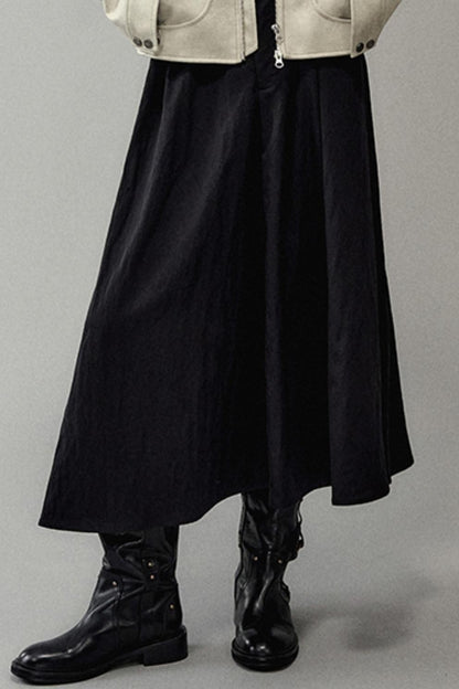 Pleated Pearlescent A-Swing Skirt