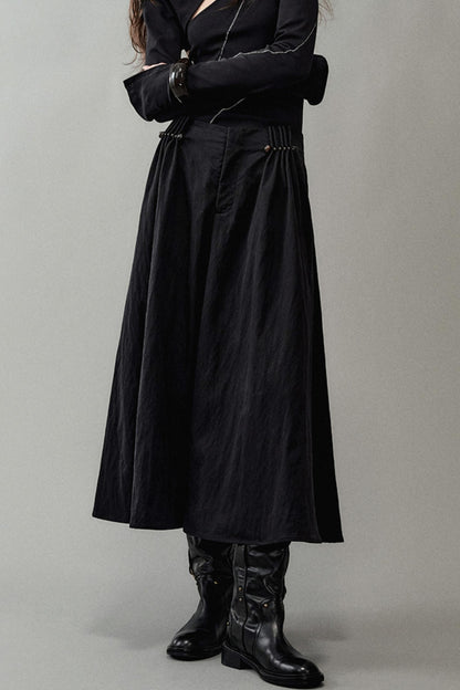 Pleated Pearlescent A-Swing Skirt