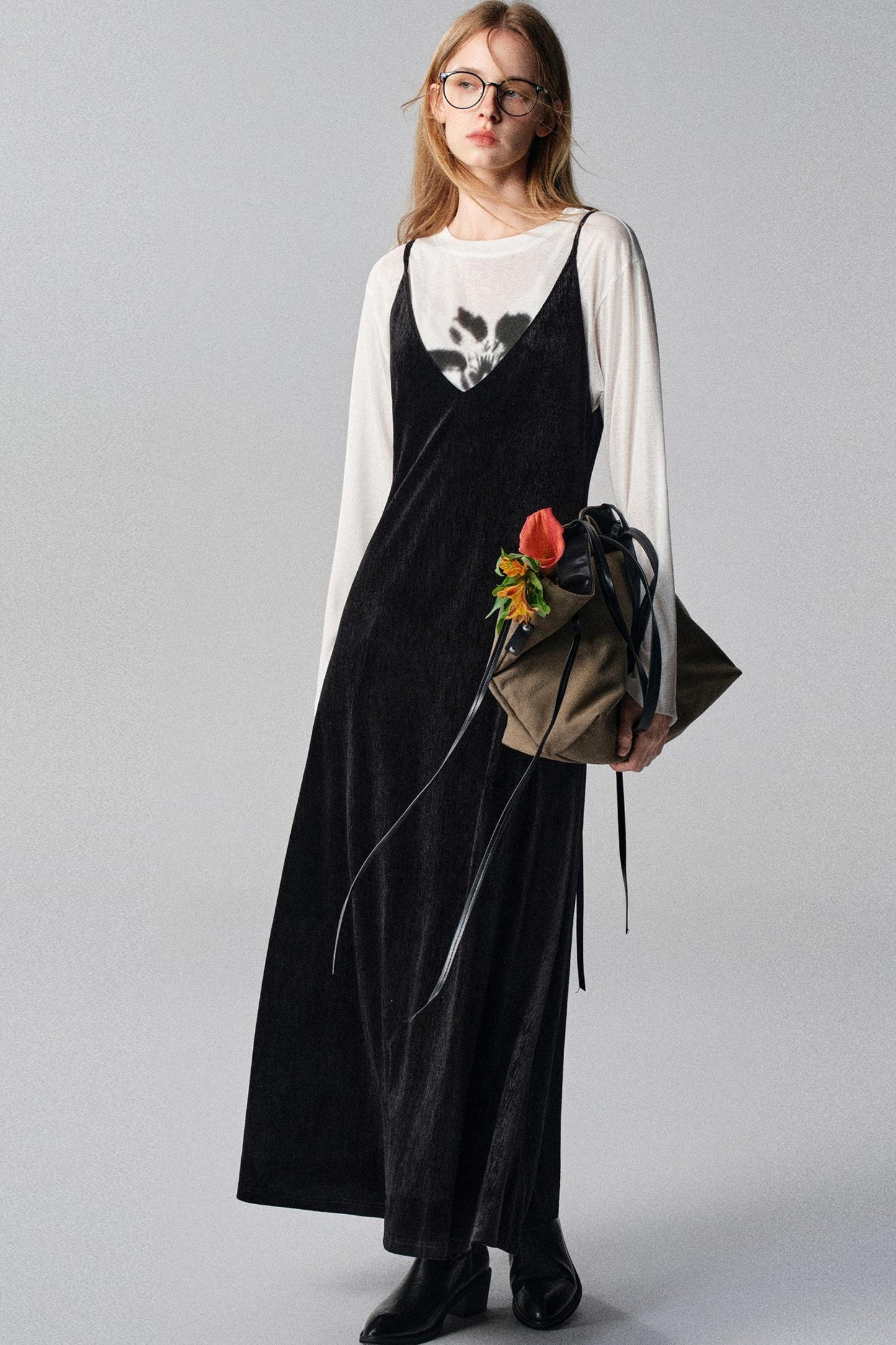 Gothic Rose Vintage Print Long Sleeve T-Shirt