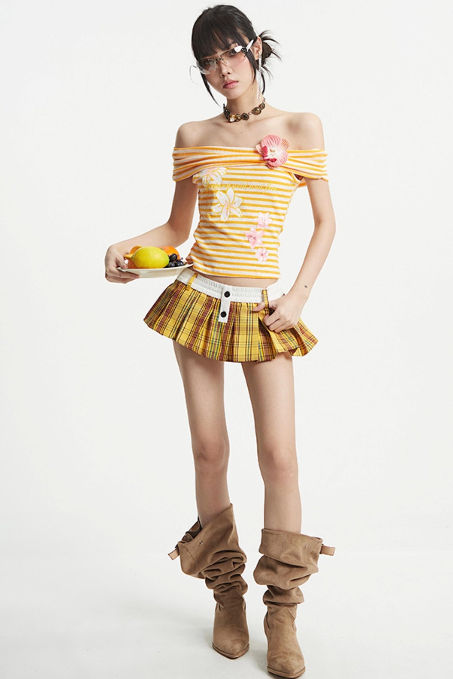 Yellow One-Shoulder T-Shirt