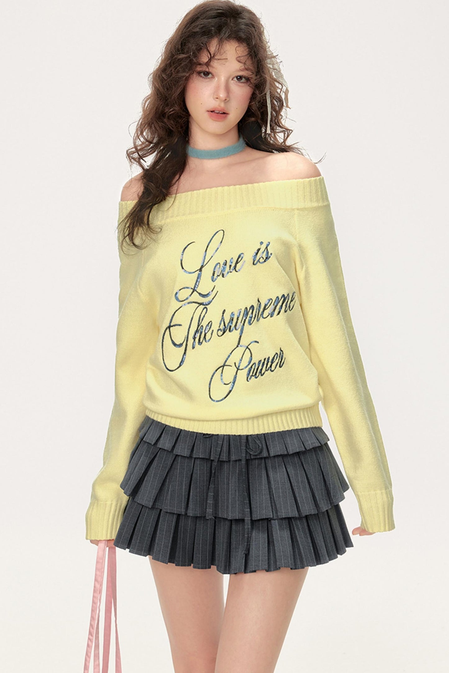 Soft Shoulder Slim Knit Sweater