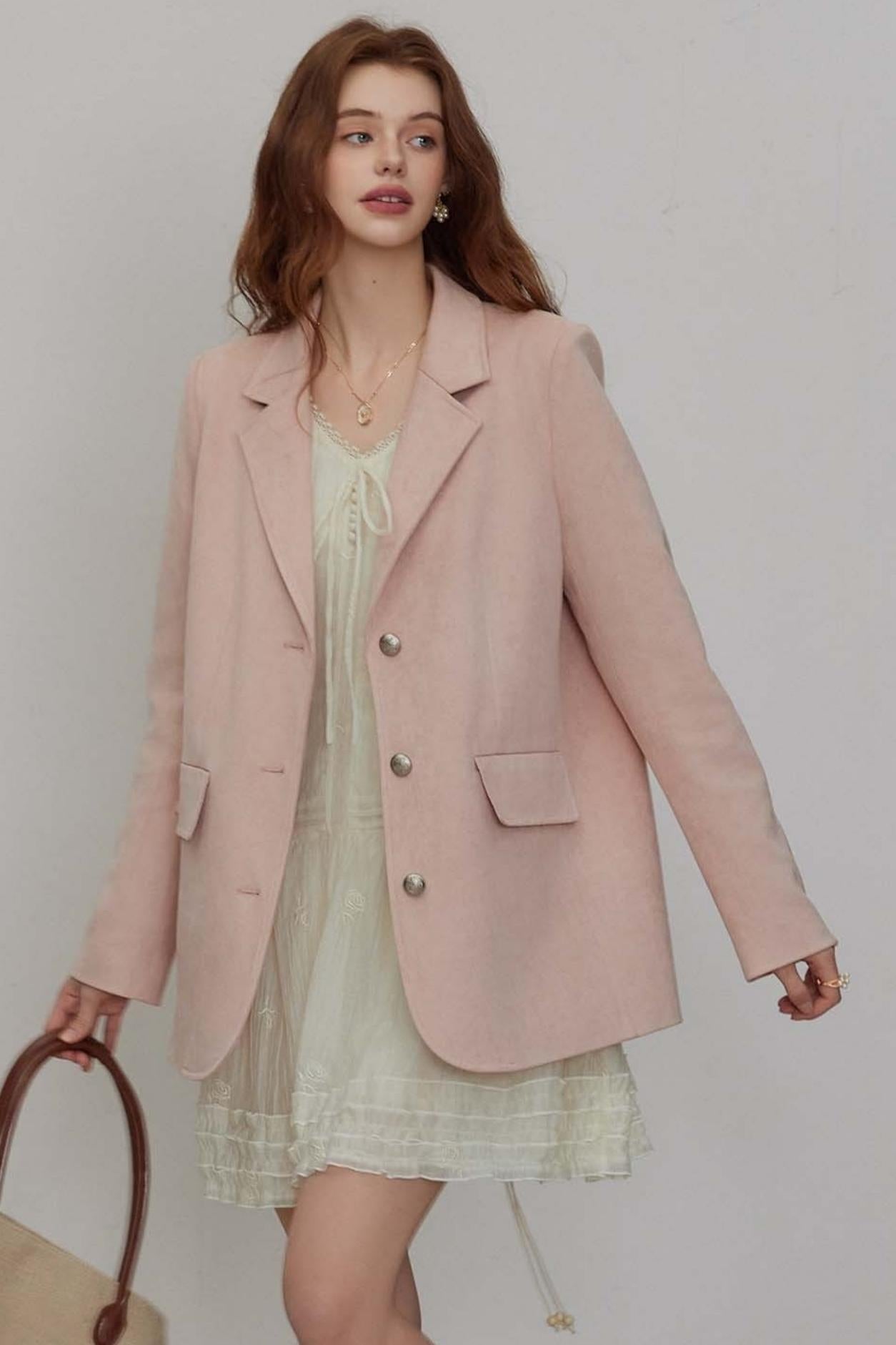 Autumn Retro Suede Blazer