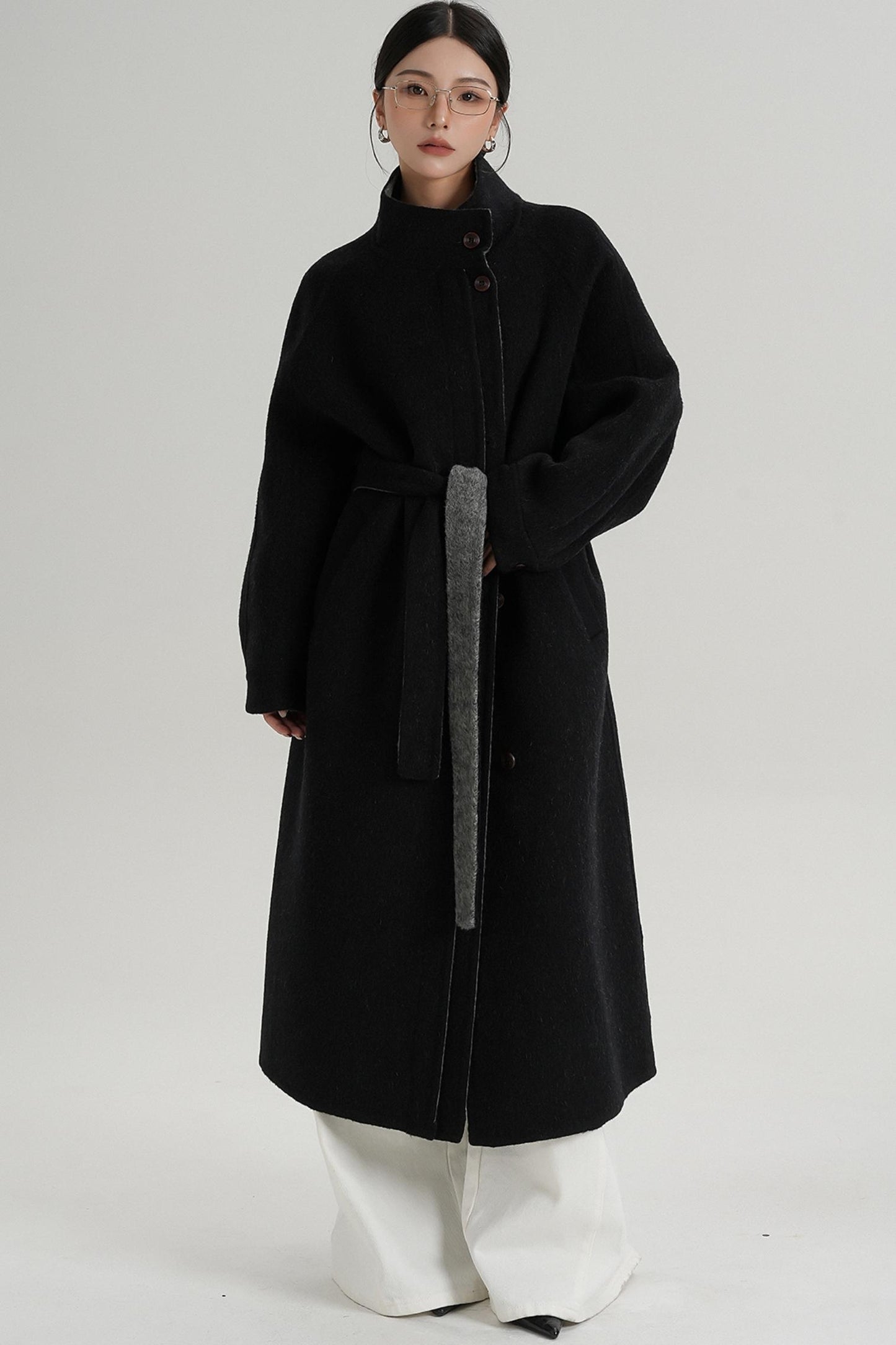 Elongated Temperament Wool Blend Coat