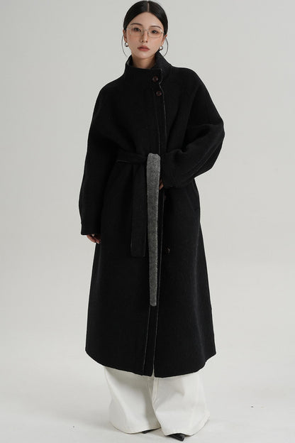 Elongated Temperament Wool Blend Coat