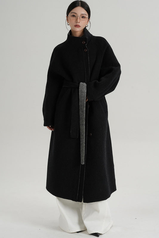 Elongated Temperament Wool Blend Coat