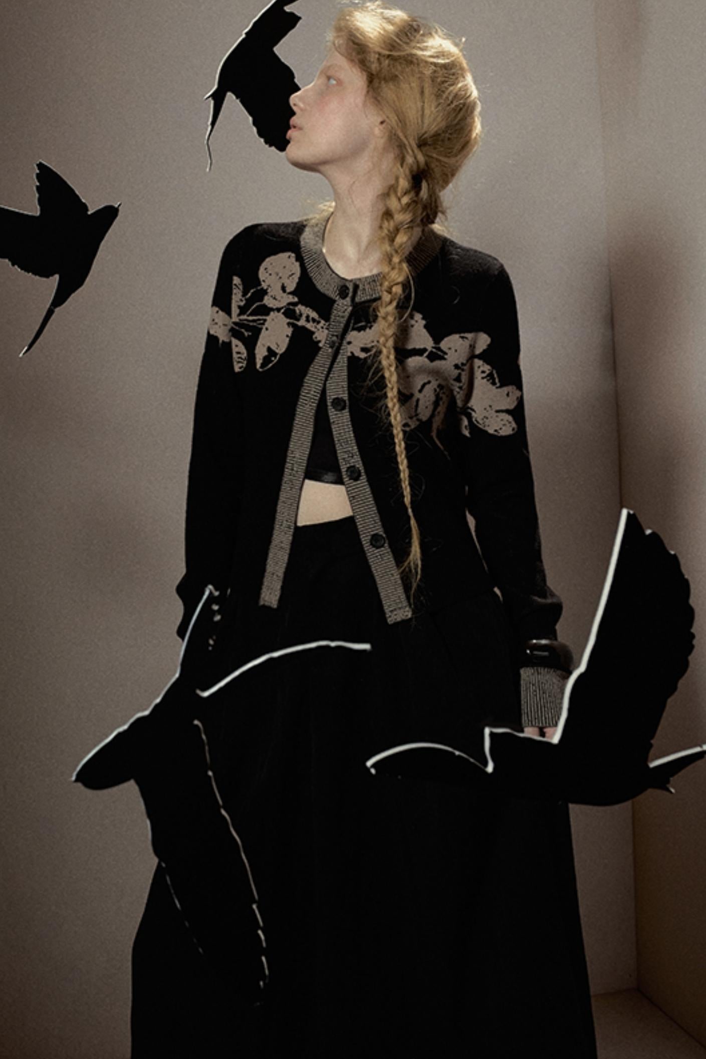 Autumn Jacquard Knitted Cardigan