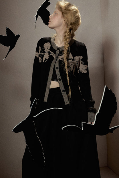 Autumn Jacquard Knitted Cardigan