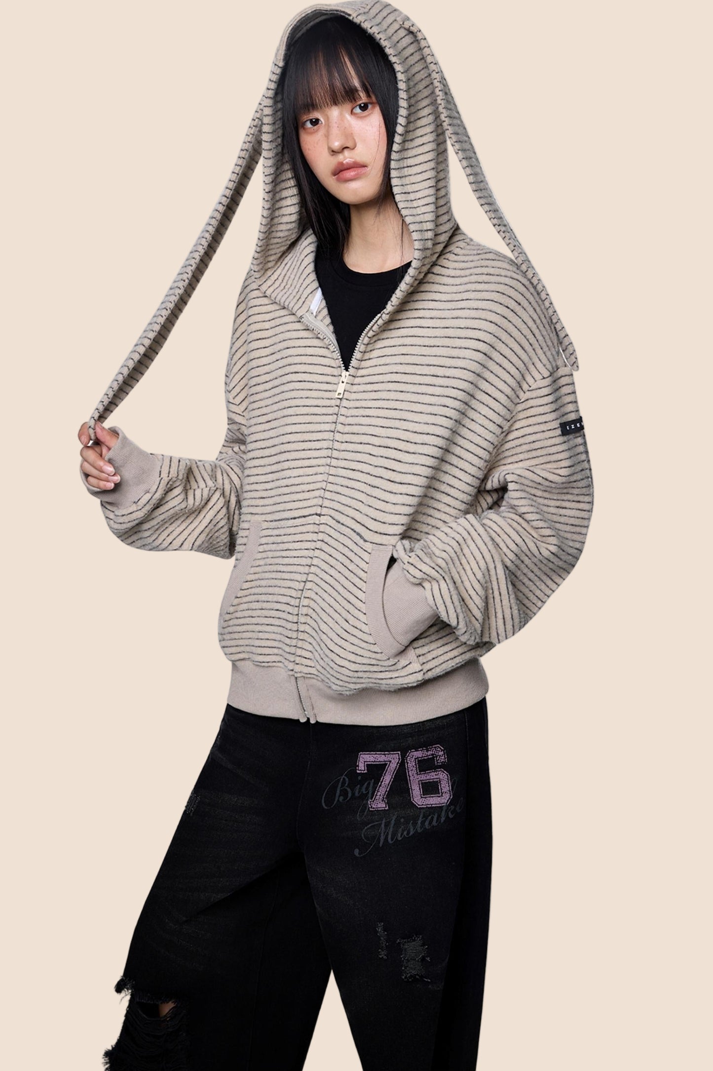 Lazy Vintage Rabbit Hooded Jacket