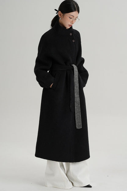 Elongated Temperament Wool Blend Coat