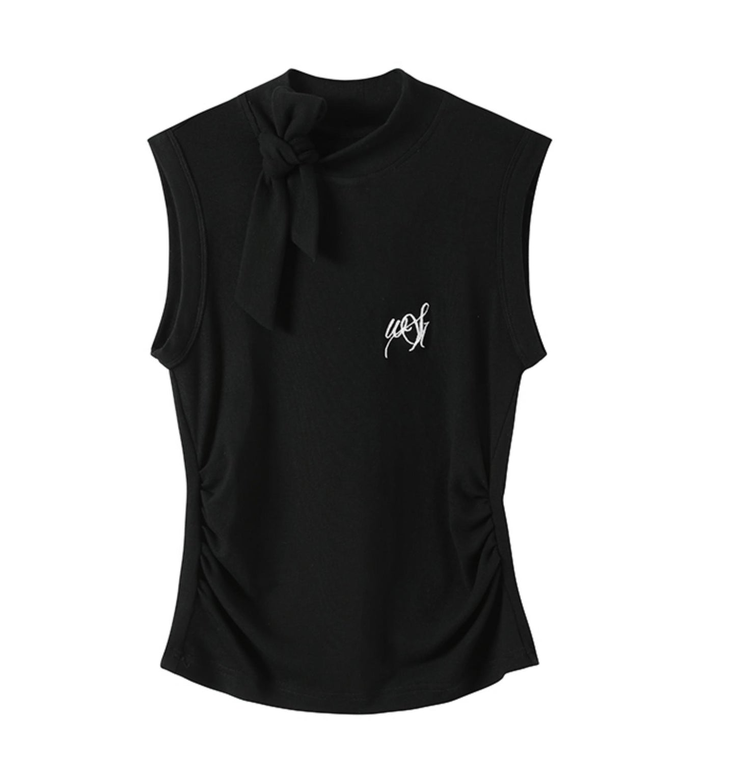 Charm Checkered Skirt & Bow-Knit Set-Up