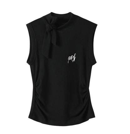 Charm Checkered Skirt & Bow-Knit Set-Up