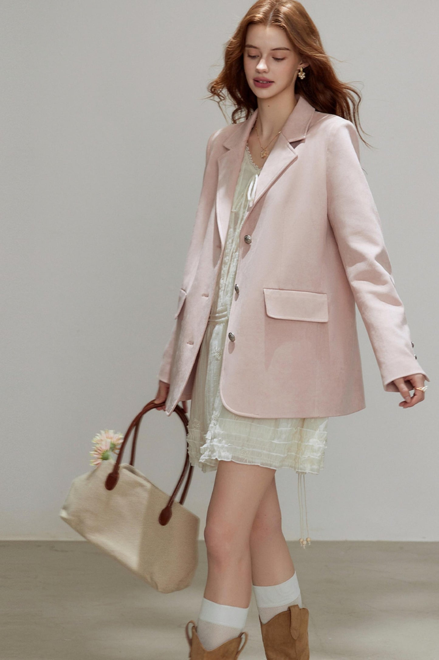 Autumn Retro Suede Blazer