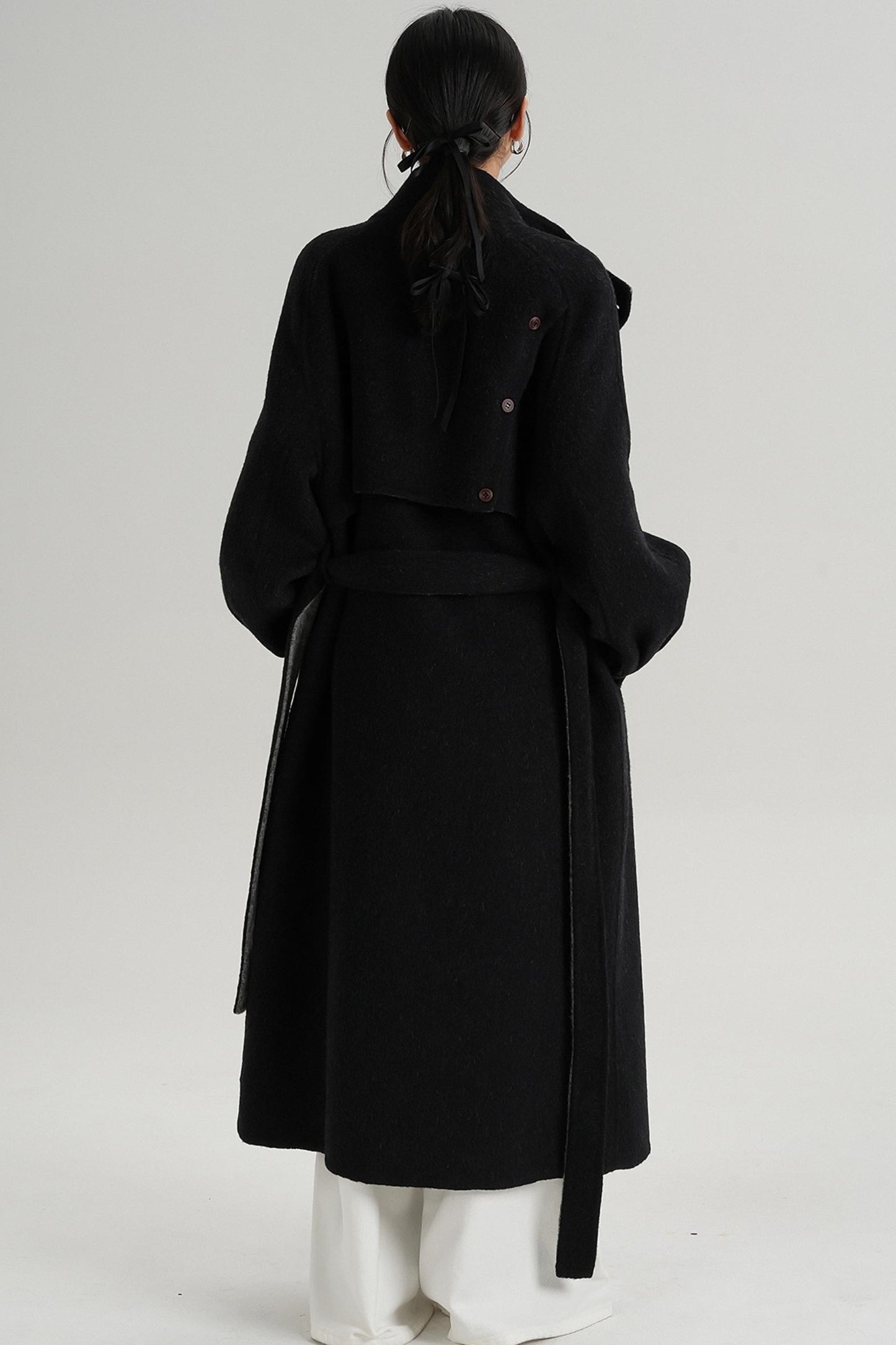 Elongated Temperament Wool Blend Coat