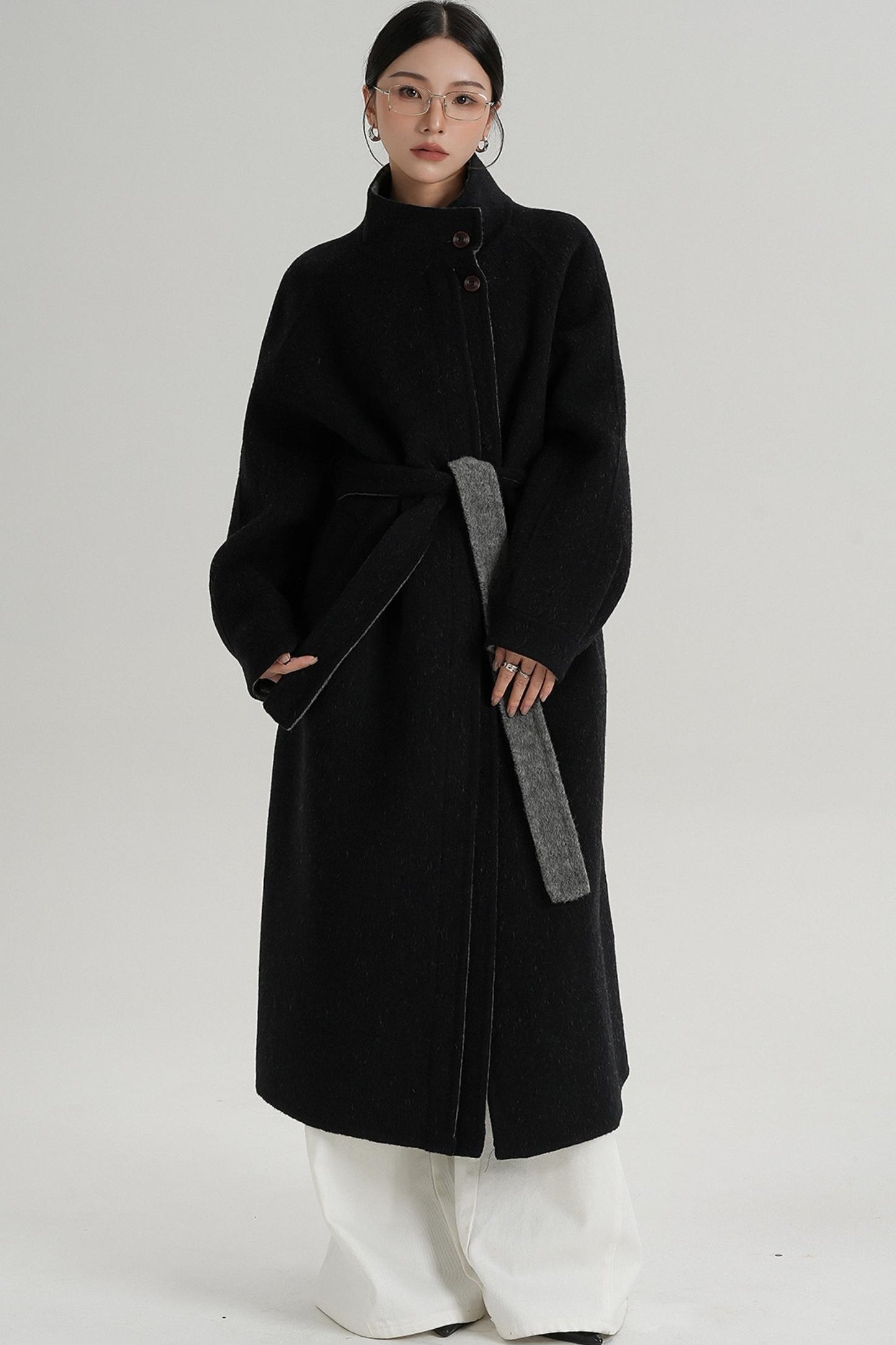 Elongated Temperament Wool Blend Coat