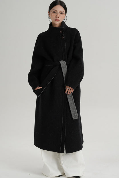 Elongated Temperament Wool Blend Coat