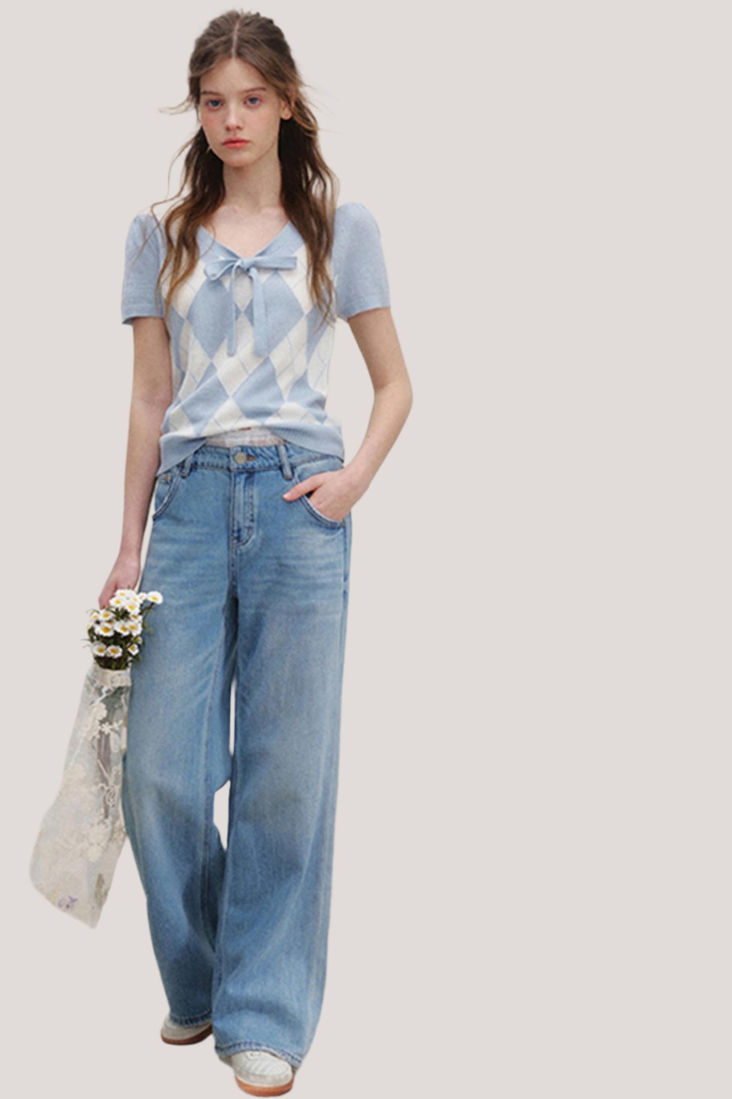 Romantic Lace Wide-Leg Jeans