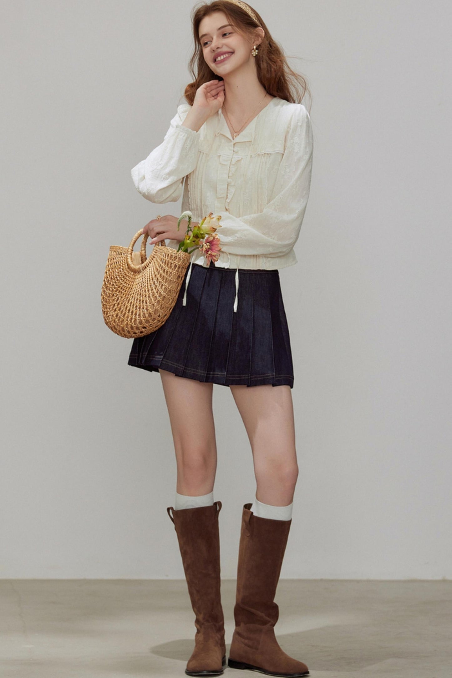 French Temperament V-Neck Shirt