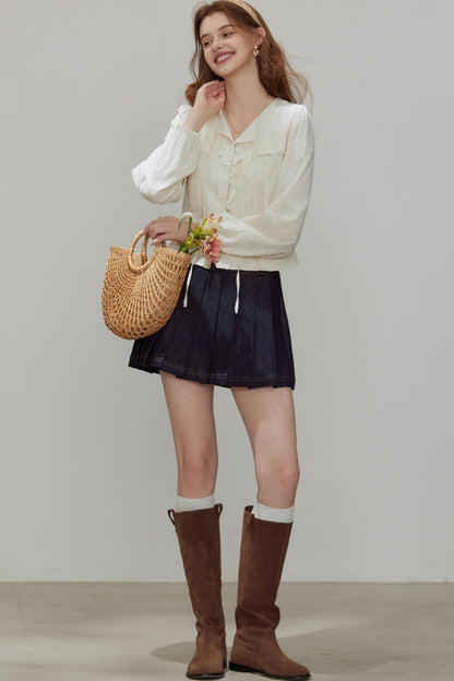 French Temperament V-Neck Shirt