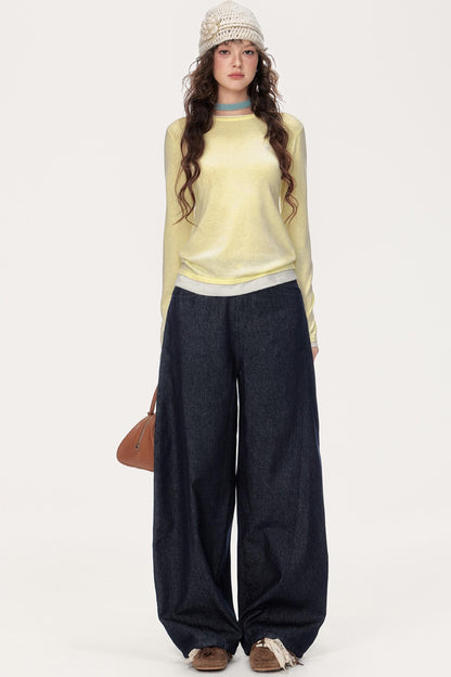 Vintage Embroidered Wide-Leg Jeans