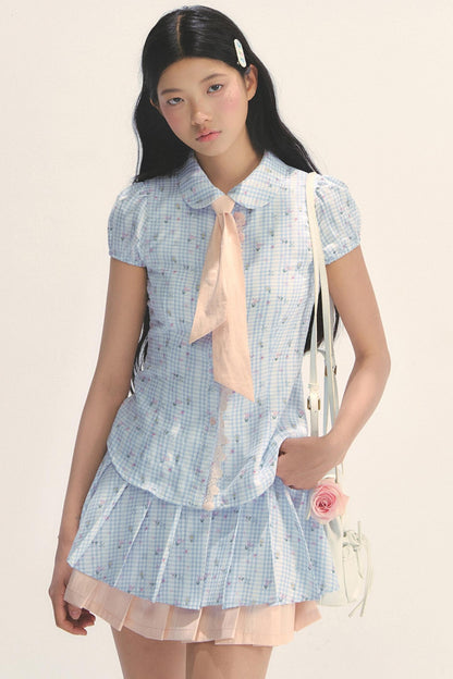 Holiday Floral Plaid Set