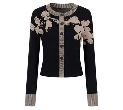 Autumn Jacquard Knitted Cardigan