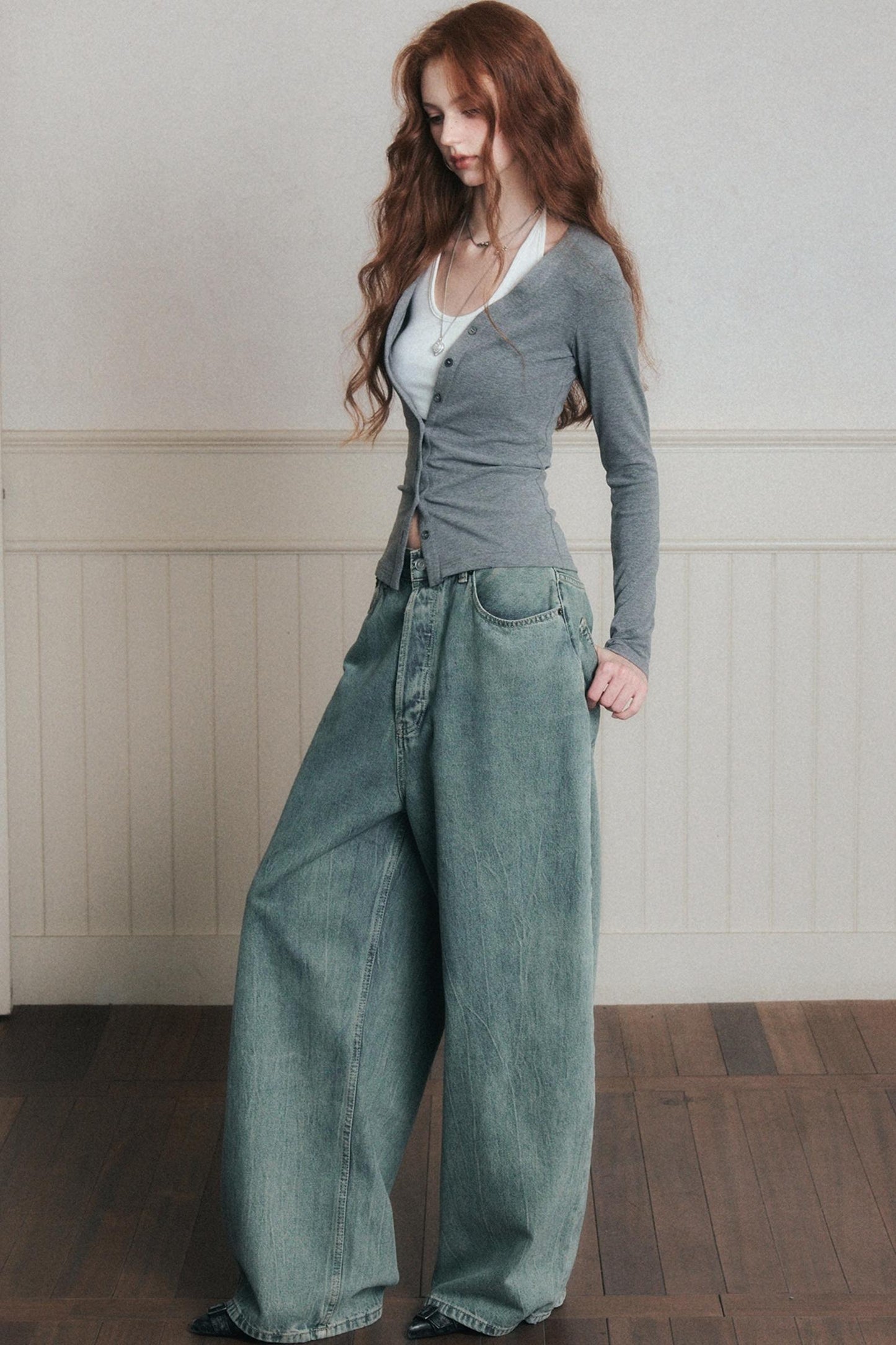 Relaxed Draped Wide-Leg Pants