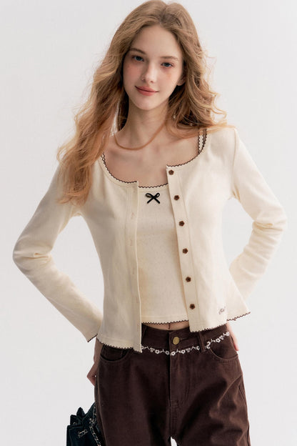 Romantic Autumn Lace Knit Cardigan