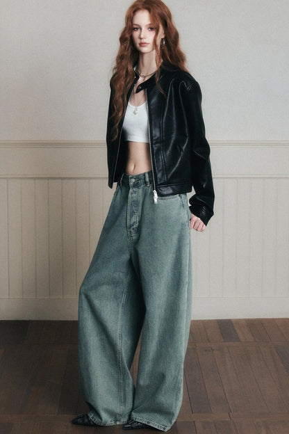 Relaxed Draped Wide-Leg Pants