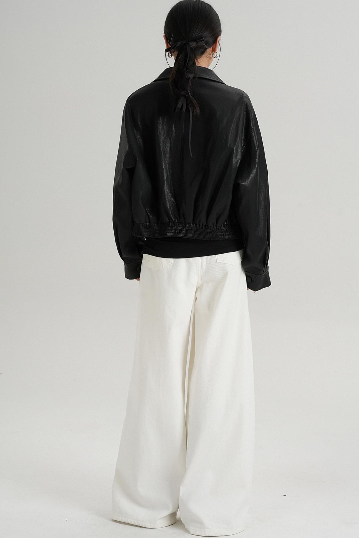 Cropped Leather Jacket