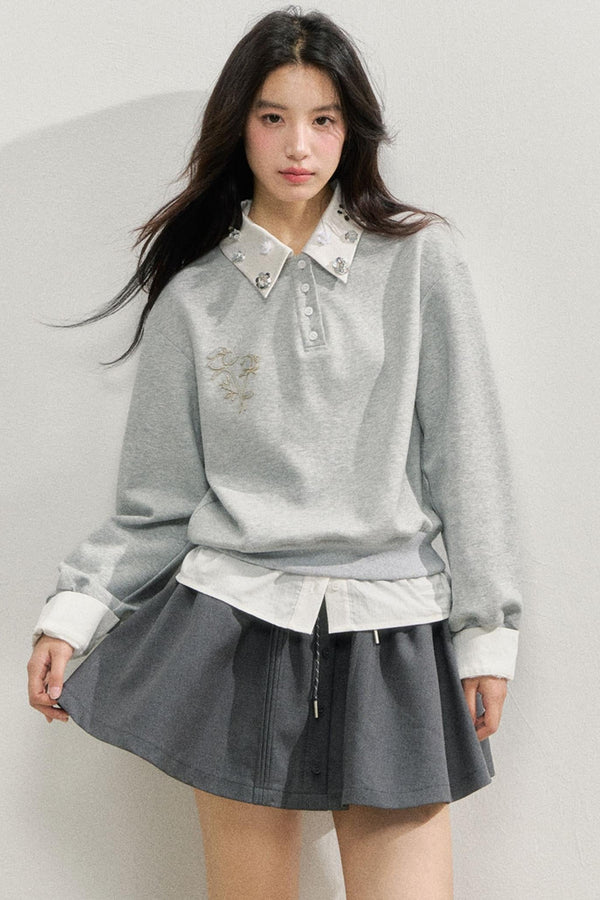 Rose Rhinestone Sweatshirt