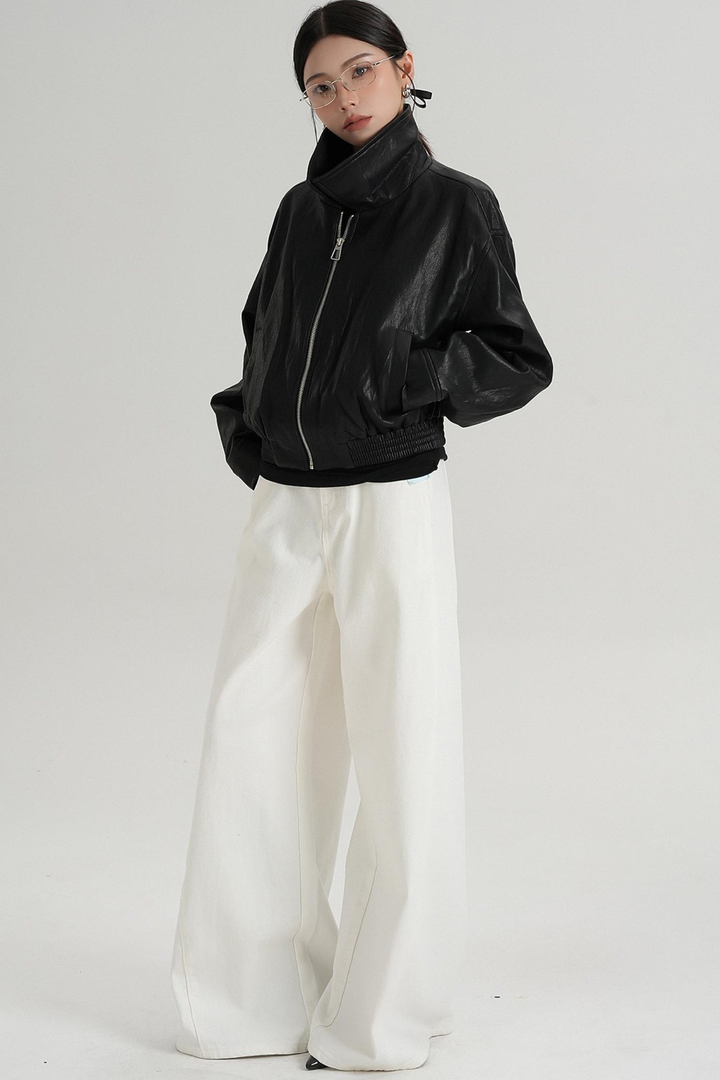 Cropped Leather Jacket