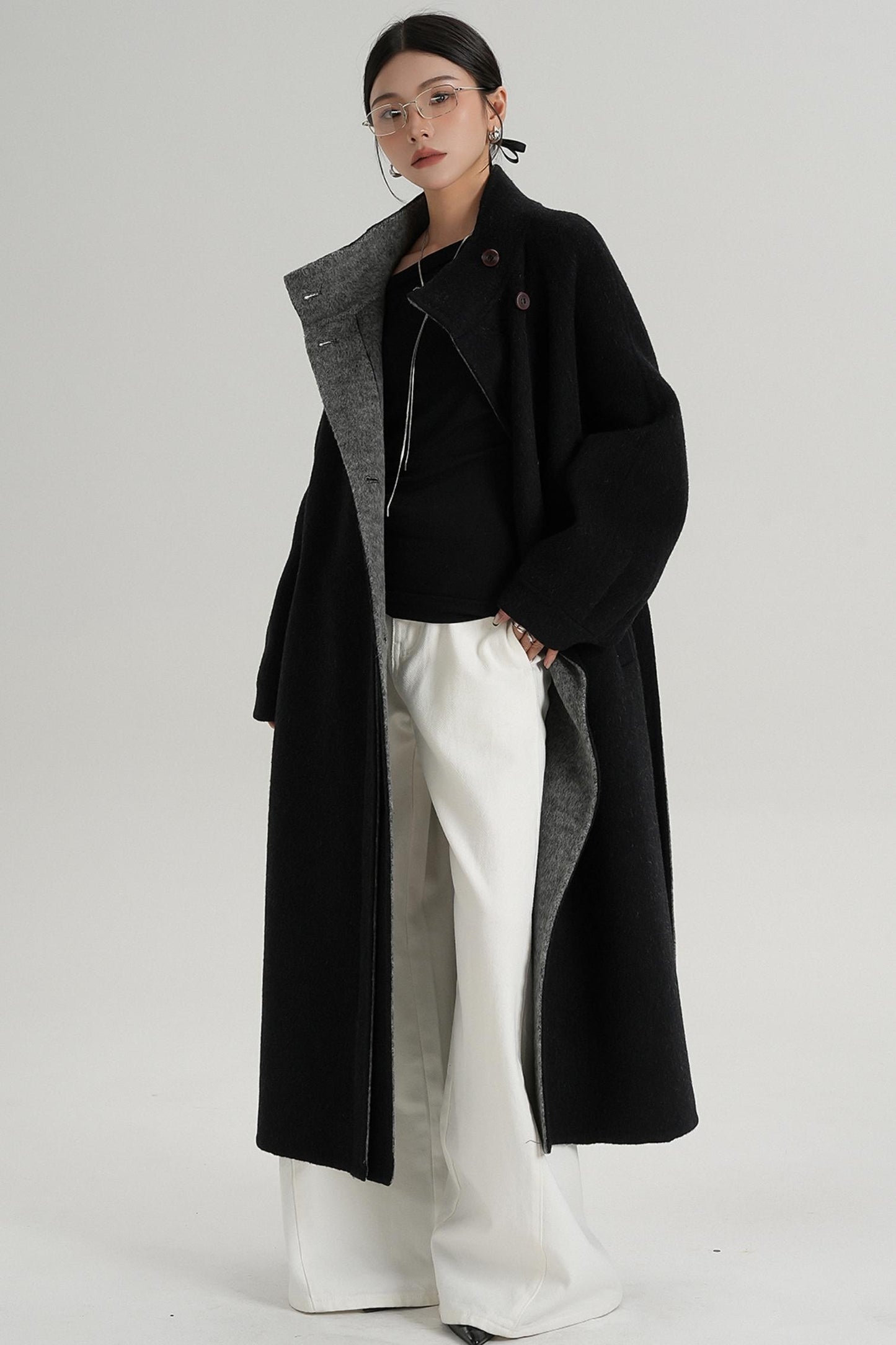 Elongated Temperament Wool Blend Coat