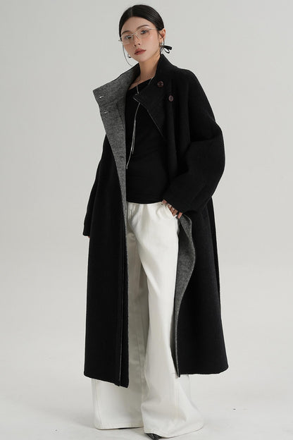 Elongated Temperament Wool Blend Coat