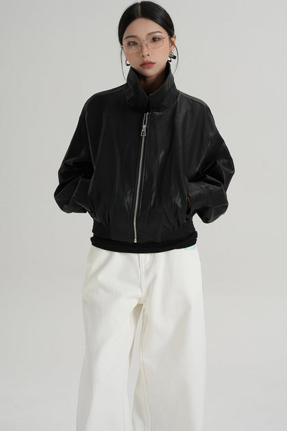 Cropped Leather Jacket