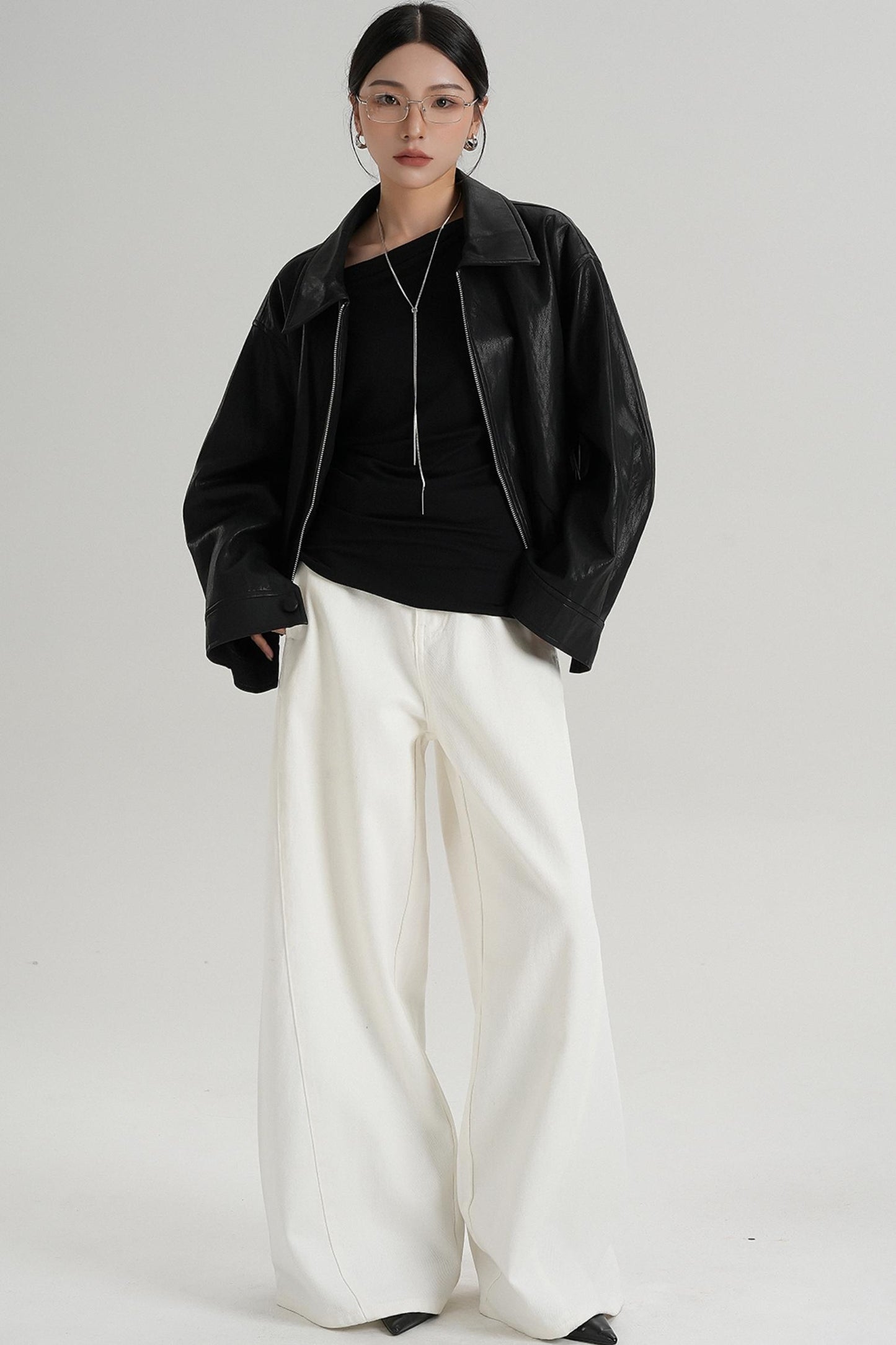 Cropped Leather Jacket