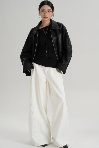 Cropped Leather Jacket