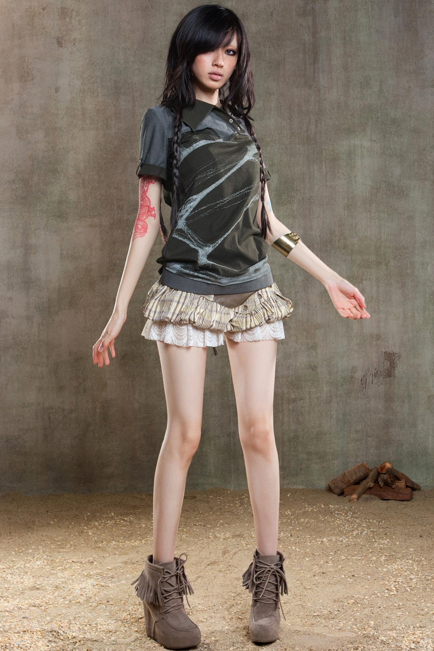 Color-Block Skort Deluxe Skirt