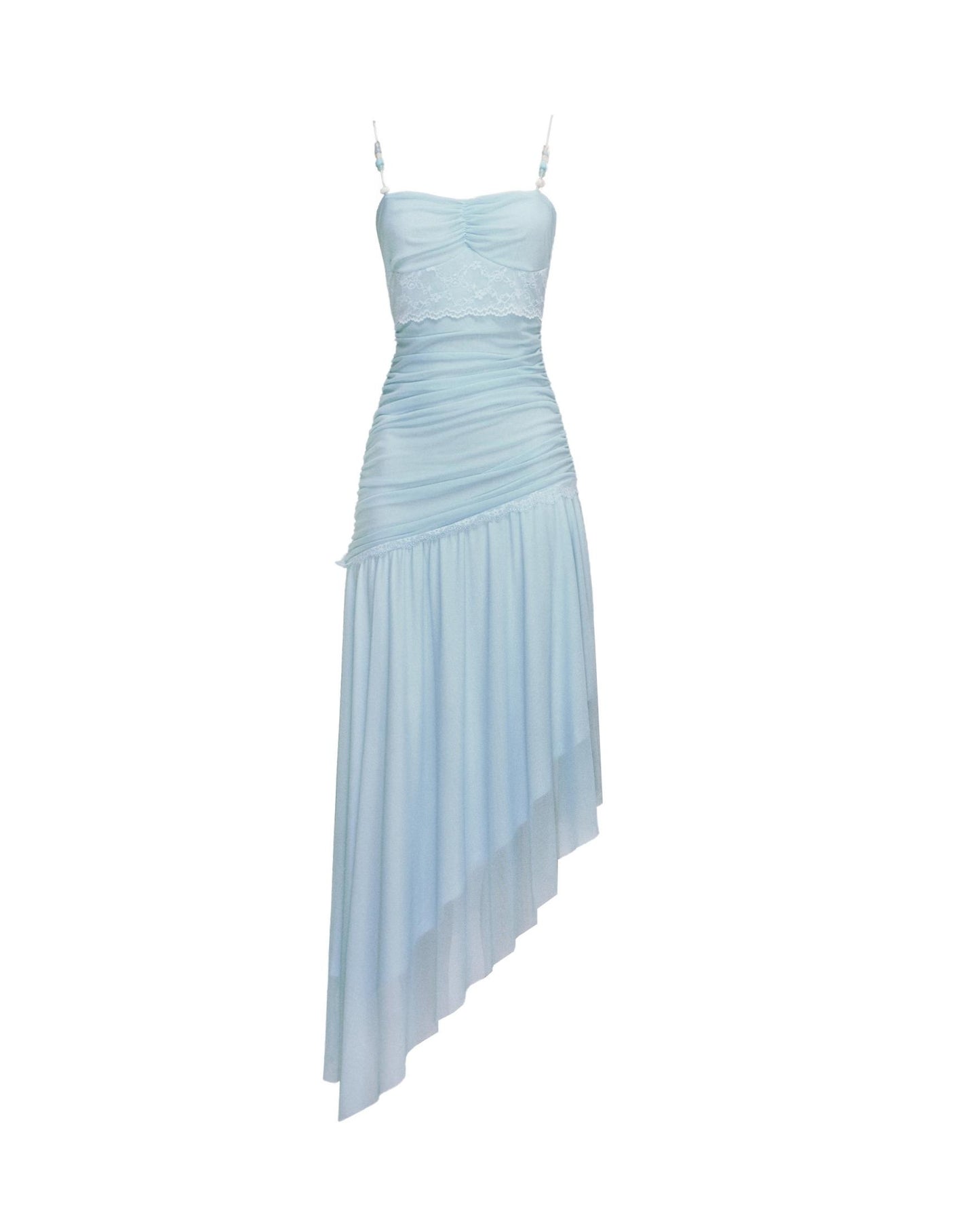 Sea Foam Blue Beaded Slip Dress