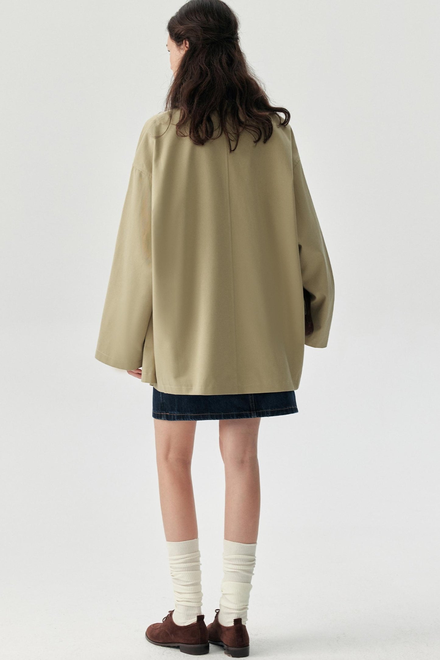 Autumn Contrast Trench Coat