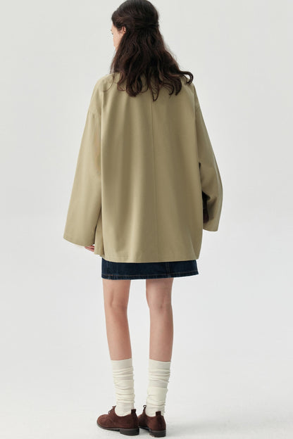 Autumn Contrast Trench Coat