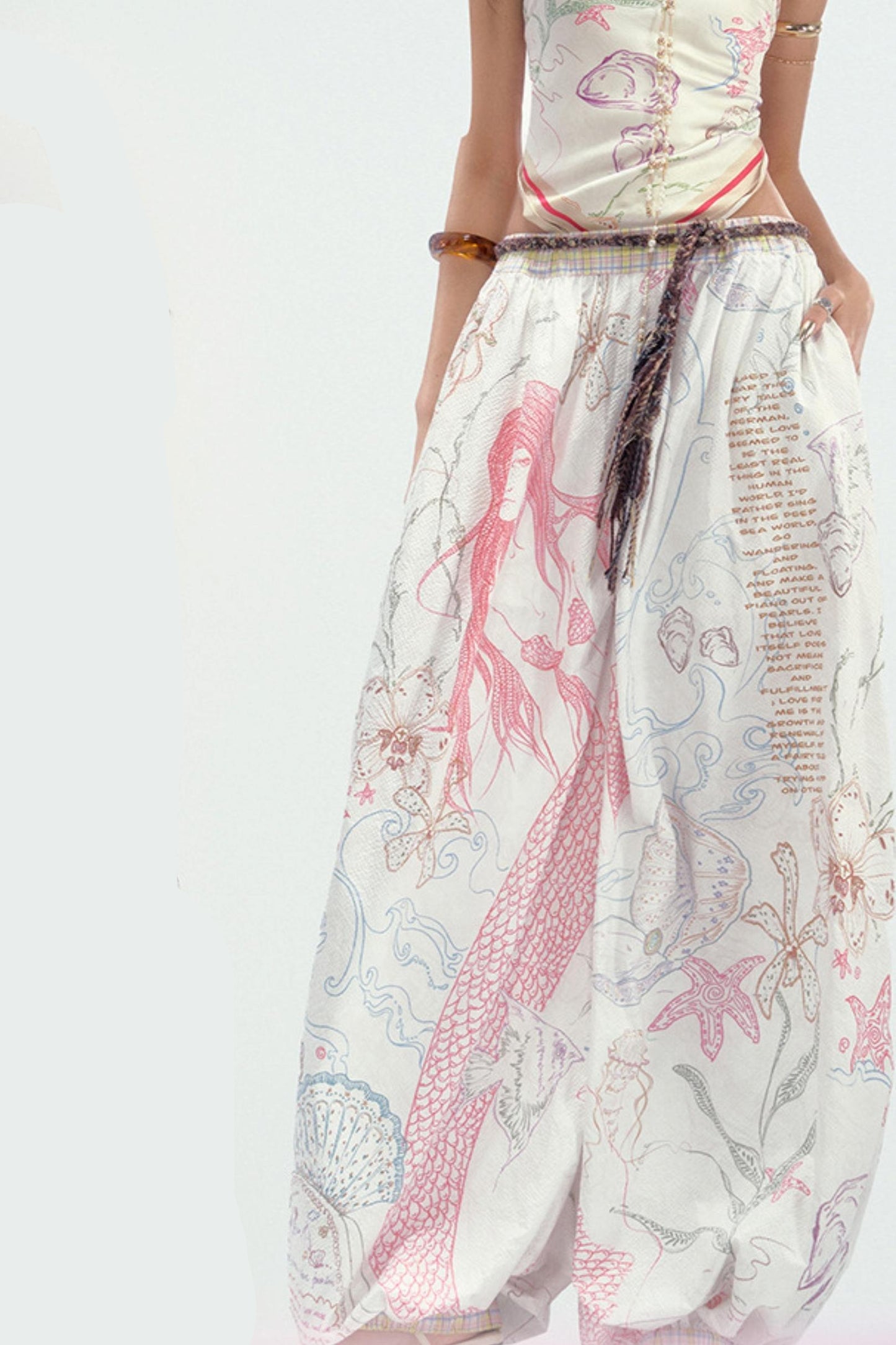 Ocean Pleated Lantern Pants