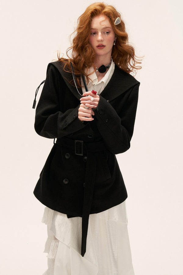 College Style Woolen Coat